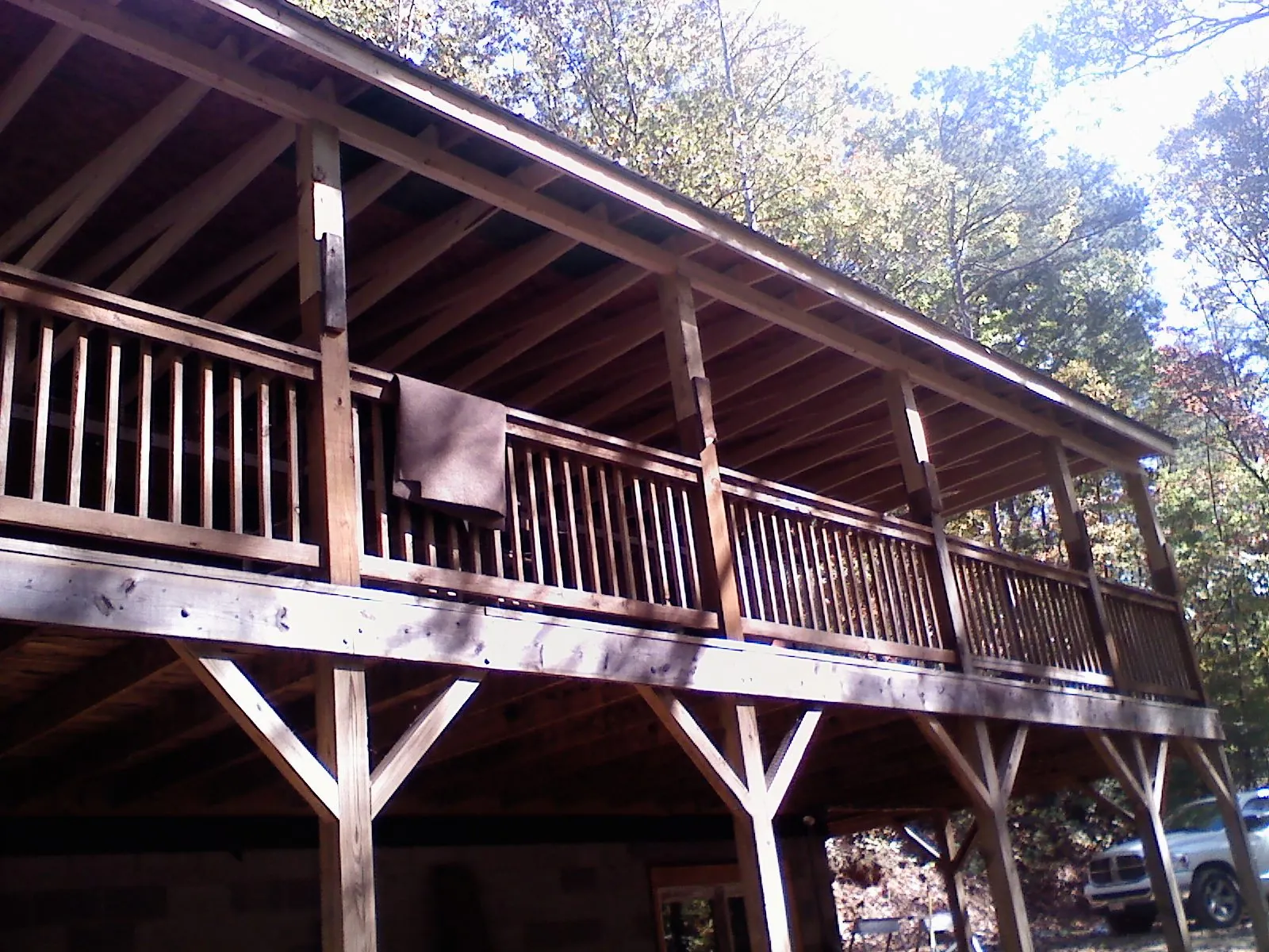 Timber framing under a new elevated porch and deck — Roof Leak Repair in Alto by Roofing Brothers